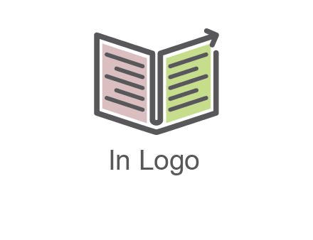 book with line arrow icon