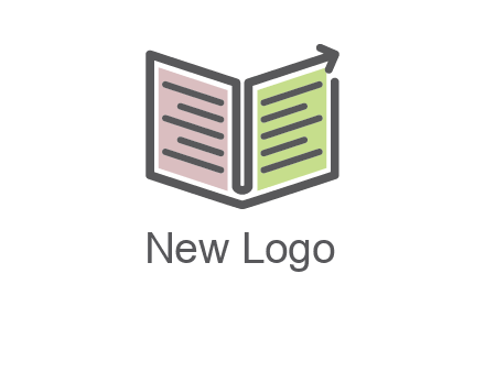 book with line arrow icon