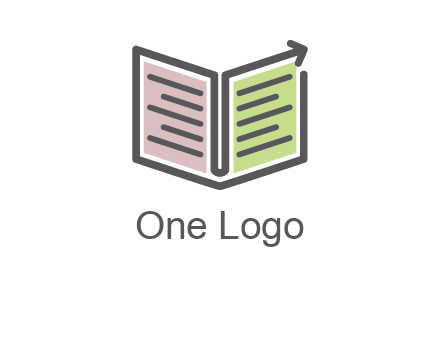 book with line arrow icon