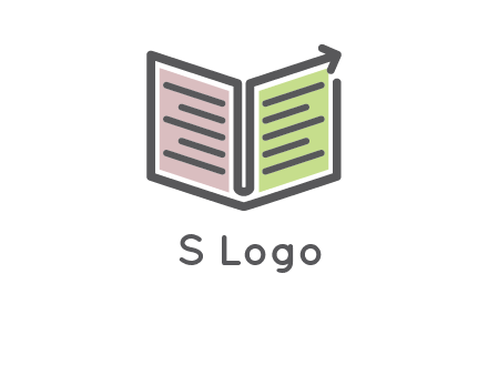 book with line arrow icon