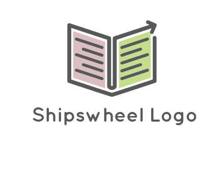 book with line arrow icon