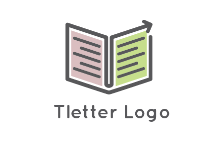 book with line arrow icon