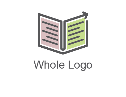 book with line arrow icon