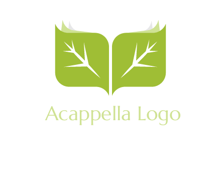 leaves with book icon