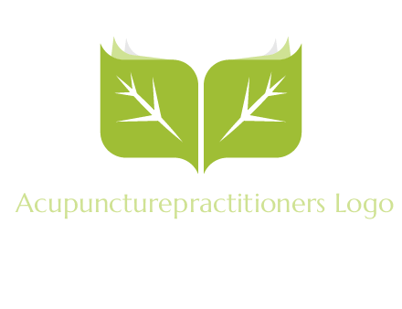 leaves with book icon