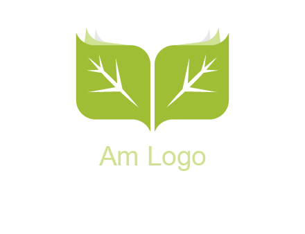 leaves with book icon