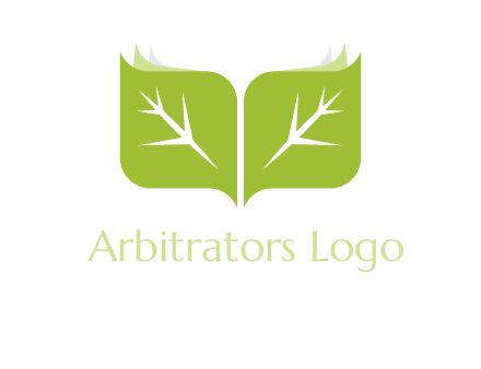 leaves with book icon