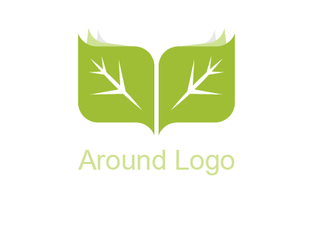 leaves with book icon