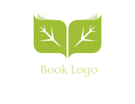 leaves with book icon