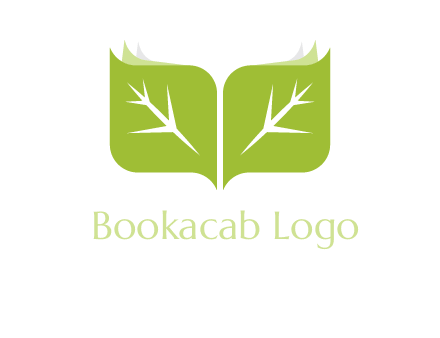 leaves with book icon