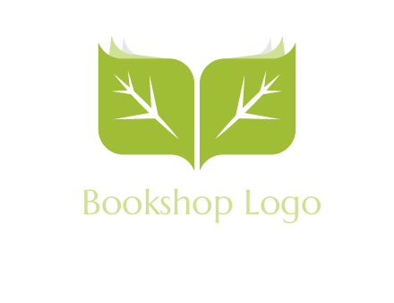 leaves with book icon