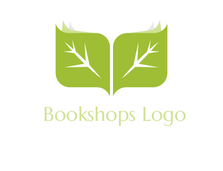 leaves with book icon