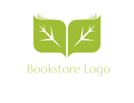 leaves with book icon