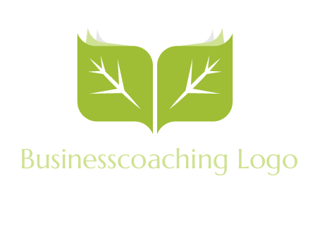 leaves with book icon
