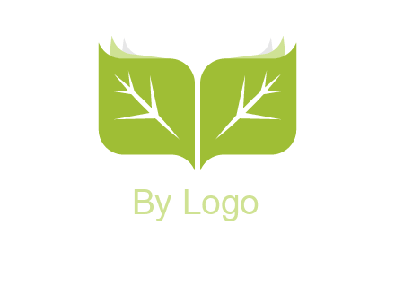 leaves with book icon