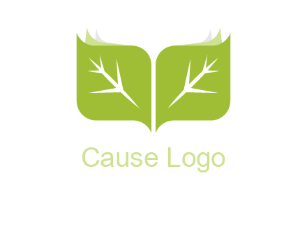 leaves with book icon