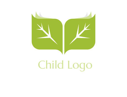 leaves with book icon