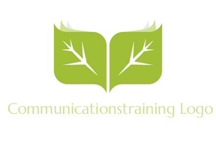 leaves with book icon