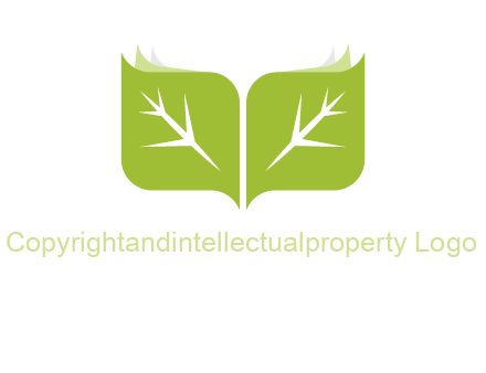 leaves with book icon
