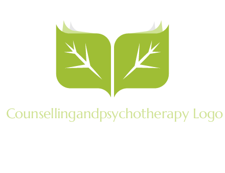 leaves with book icon