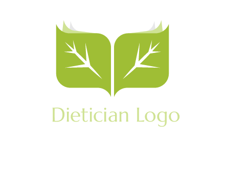 leaves with book icon