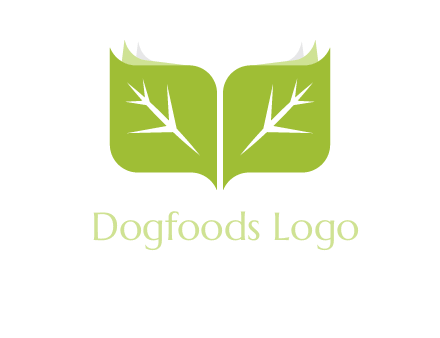 leaves with book icon