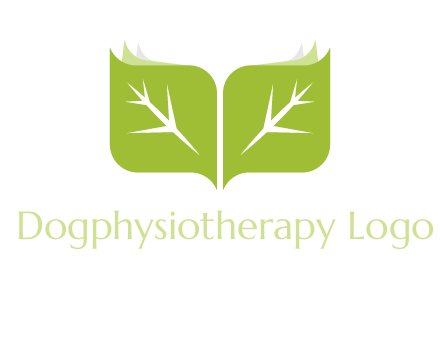 leaves with book icon