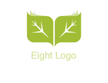 leaves with book icon