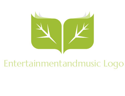 leaves with book icon