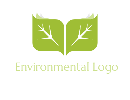 leaves with book icon