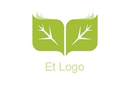 leaves with book icon