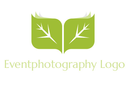 leaves with book icon