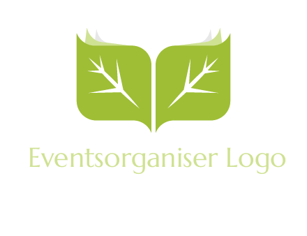 leaves with book icon