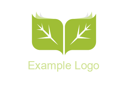 leaves with book icon