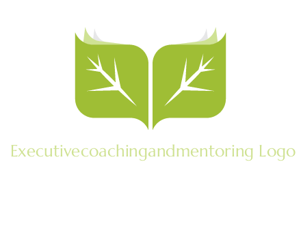 leaves with book icon