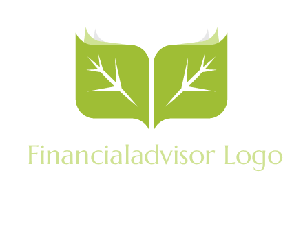 leaves with book icon
