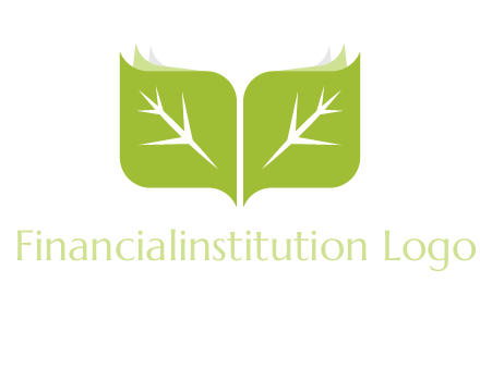 leaves with book icon