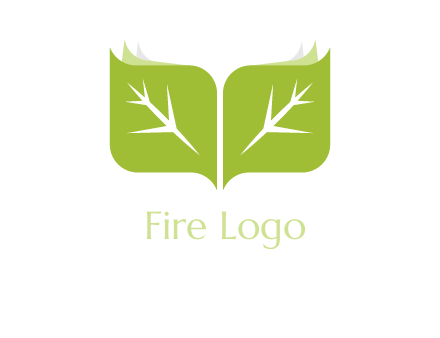 leaves with book icon