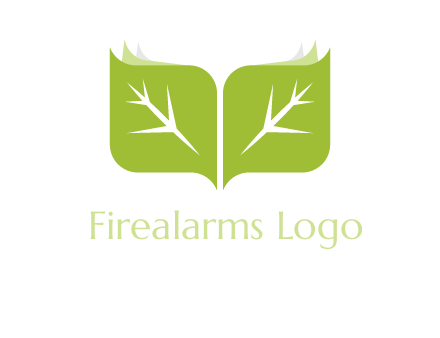 leaves with book icon