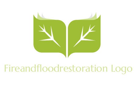 leaves with book icon