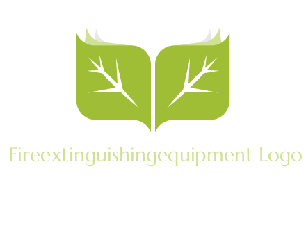 leaves with book icon
