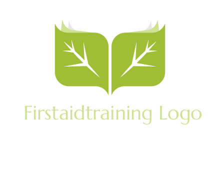 leaves with book icon