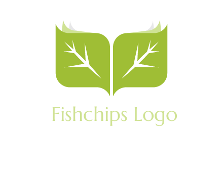 leaves with book icon