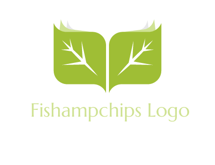 leaves with book icon