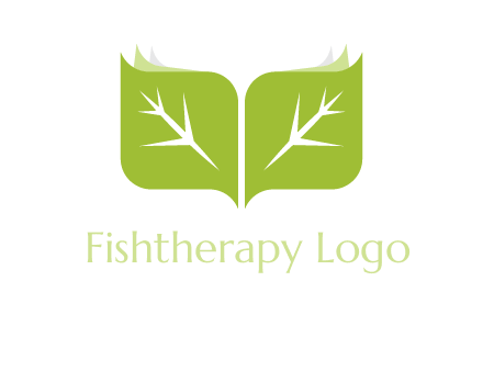 leaves with book icon
