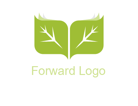 leaves with book icon