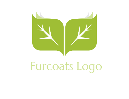 leaves with book icon