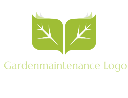 leaves with book icon