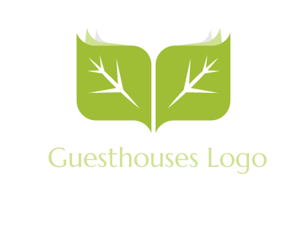 leaves with book icon