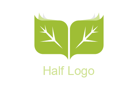 leaves with book icon